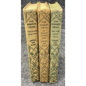 The Bobbsey Twins Lot Of 3 vintage 1940's HC Books Laura Lee Hope Young Reader